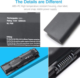 LQM P106 710417-001 battery for HP ENVY 17 back view powers longer sessions