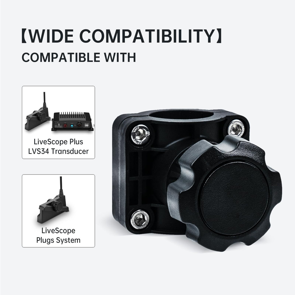 Lrichy pole mount with heavy-duty plastic construction for durability and corrosion resistance.