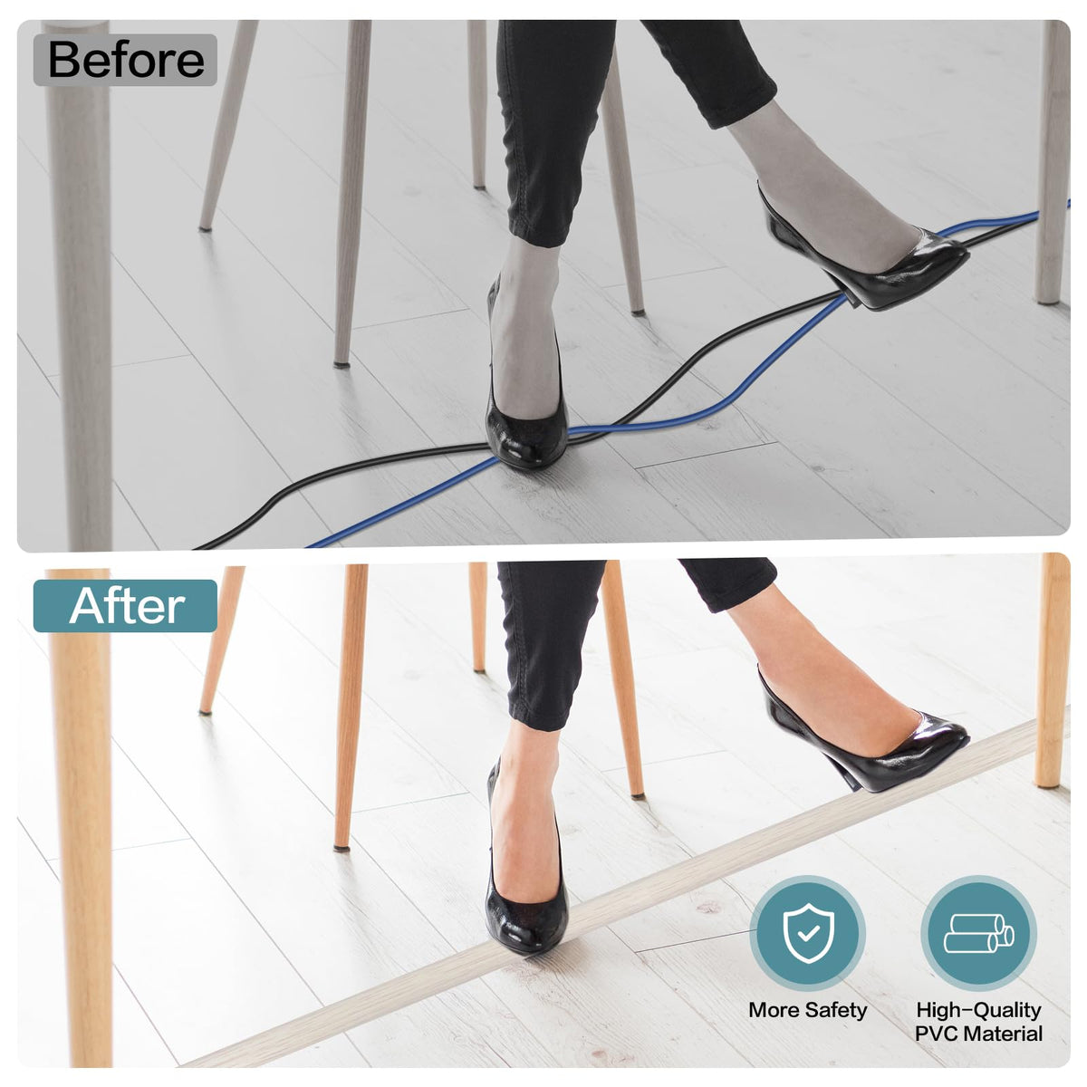 LSGCQ durable PVC floor cord cover for long runs