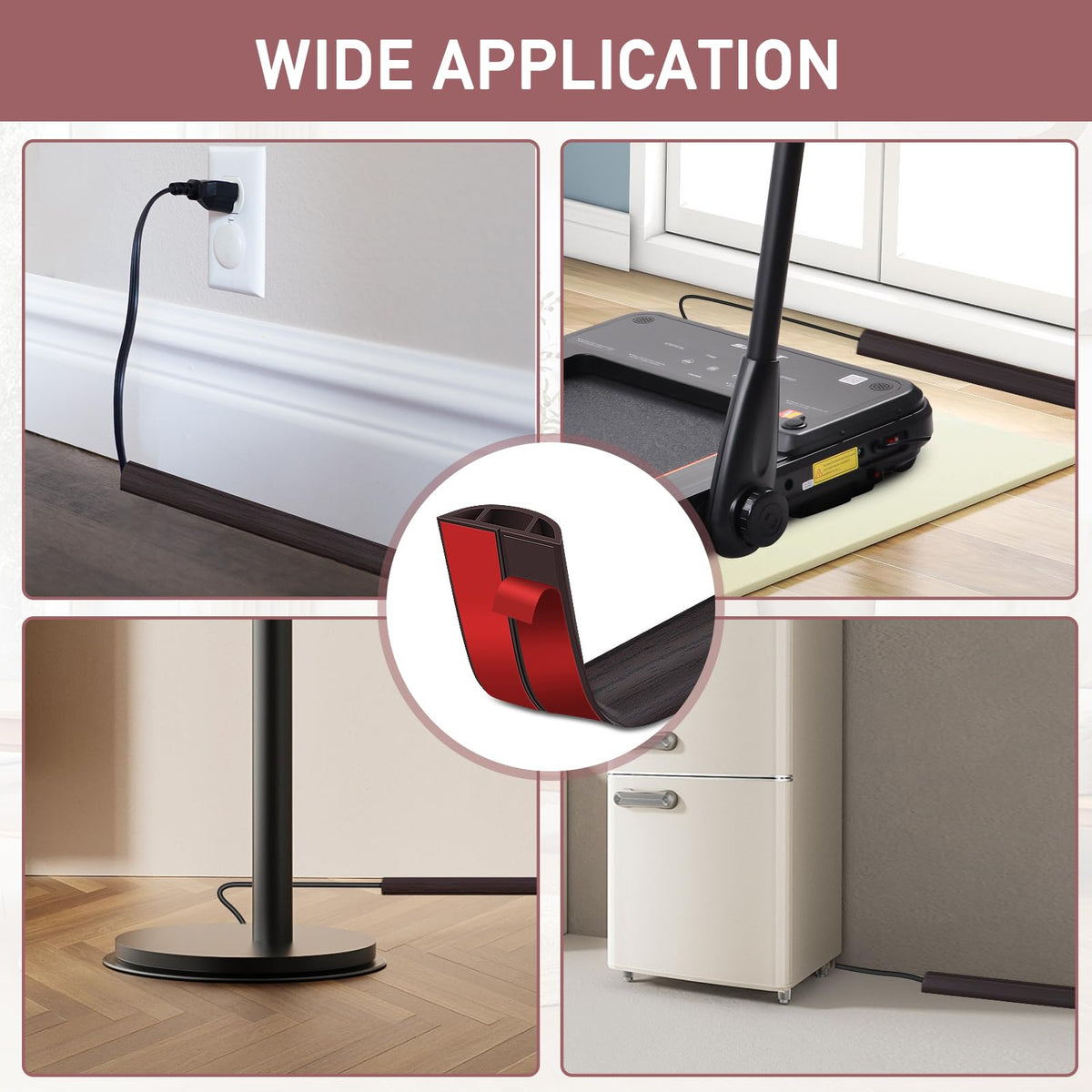 LSGCQ dark walnut cord cover exudes clean, professional cable management