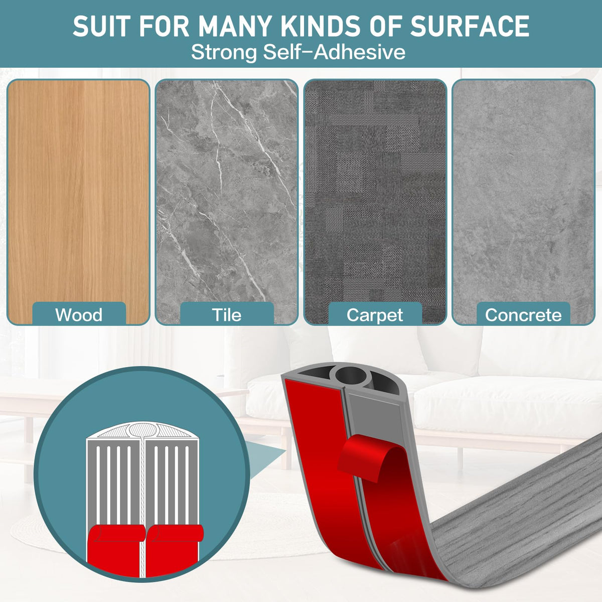 LSGCQ floor cord cover flexible PVC material extends cable lifespan.