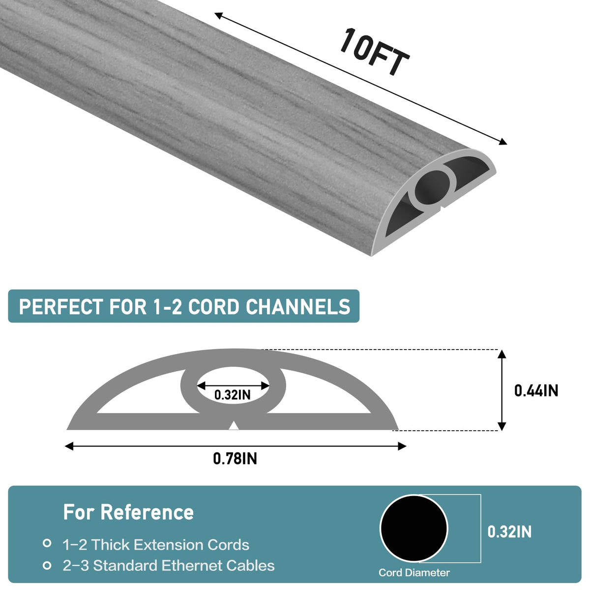LSGCQ floor cord cover low-profile design hides cables neatly.