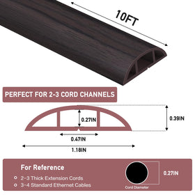 LSGCQ low-profile cord cover blends with decor and protects cords