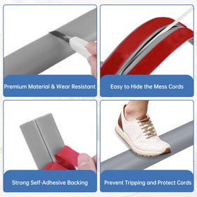 LSGCQ installed under desk managing multiple cords for tidy workspace safety