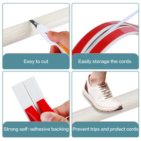 LSGCQ installed along baseboard keeping floor cables hidden and reducing trips