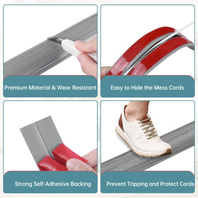 LSGCQ installed on hardwood floor protecting cables and reducing trip hazards