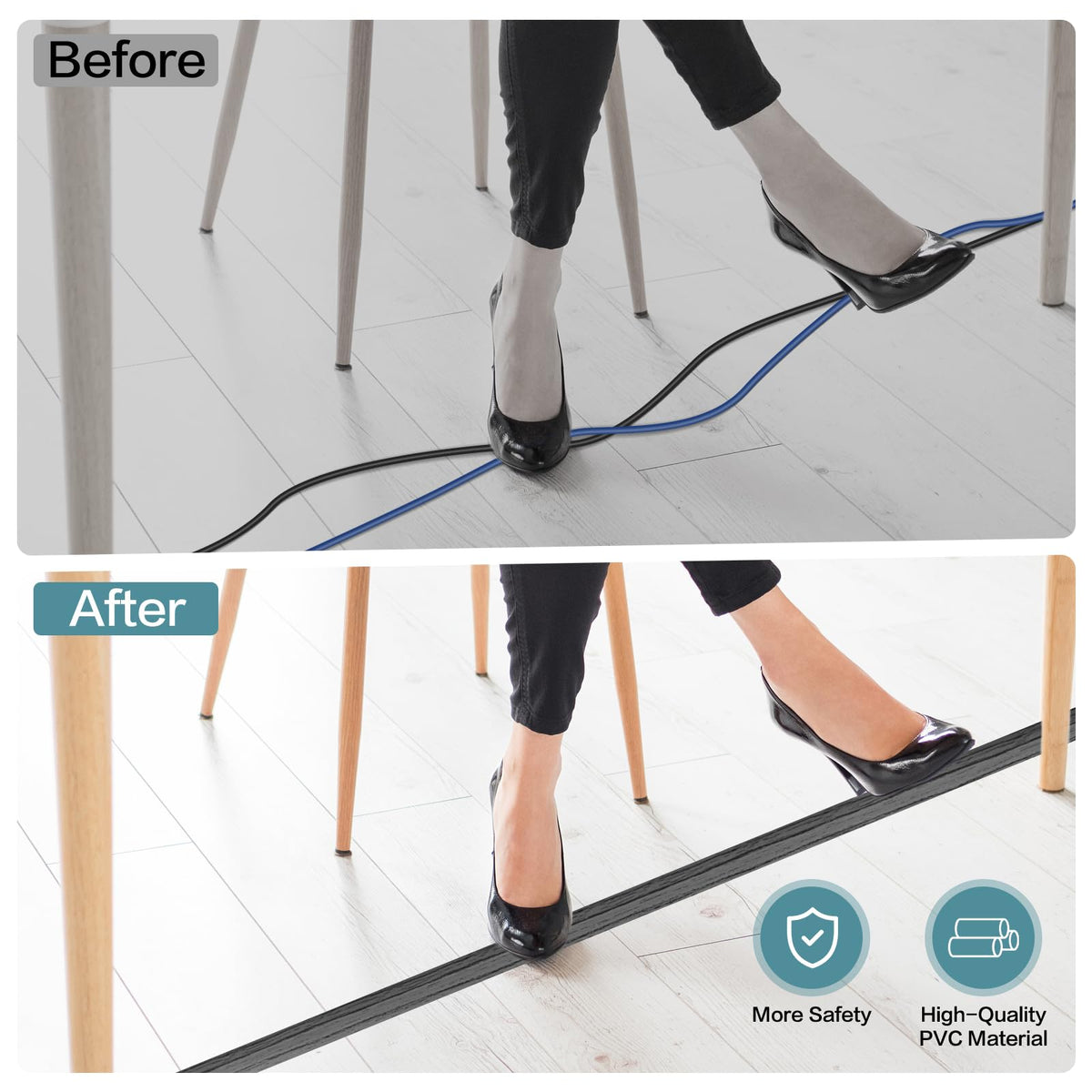 LSGCQ office and workshop floor cover provides tidy cable management