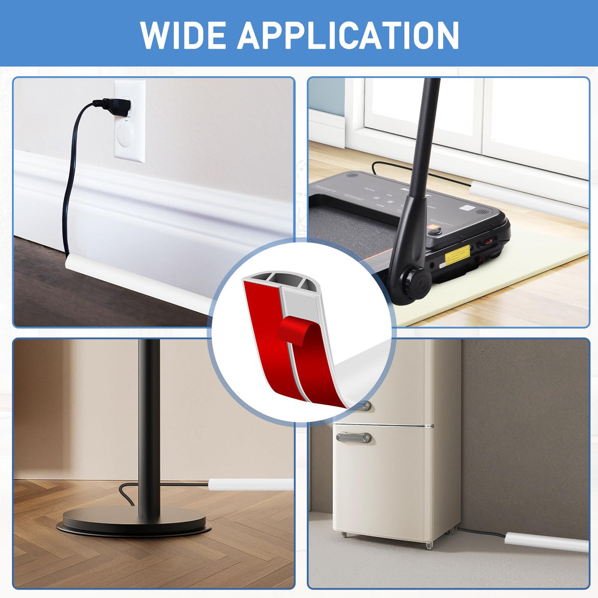 LSGCQ chair wheels rolling over cord hider showing smooth, snag-free passage