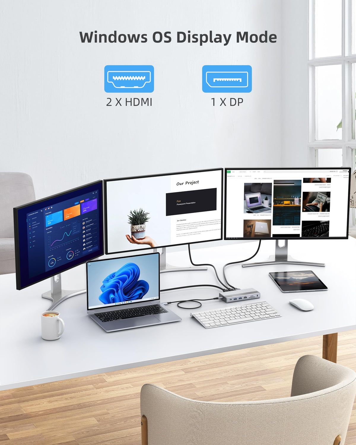 LSIKMC on a modern desk in use conveying tidy workspace and versatility