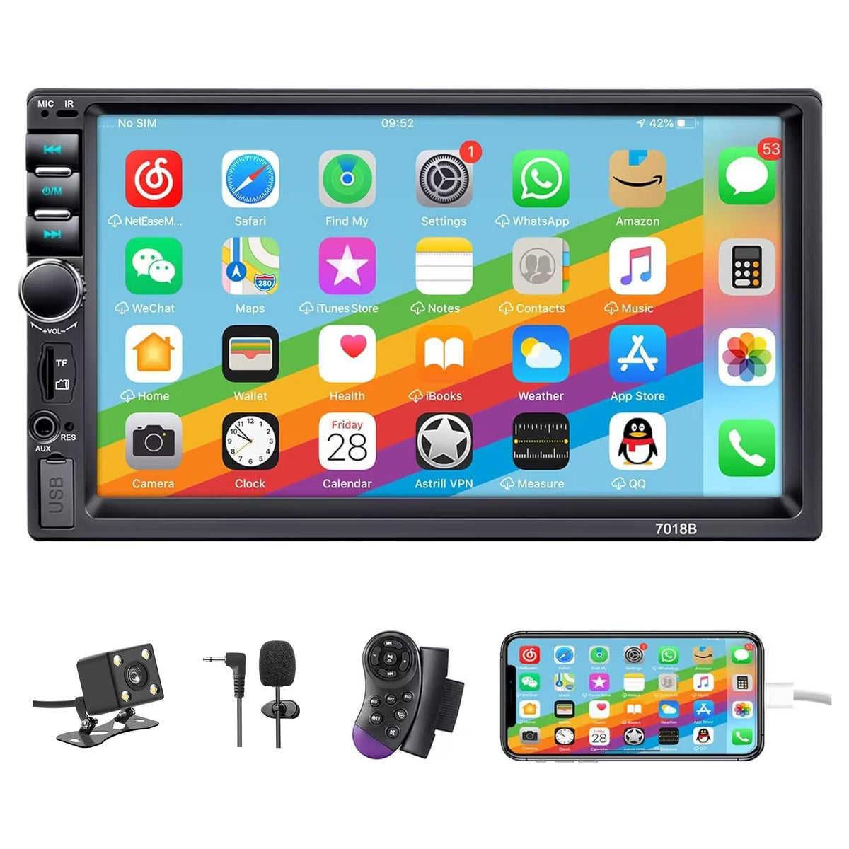 LSLYA front panel 7-inch display showing clear icons and easy operation benefit