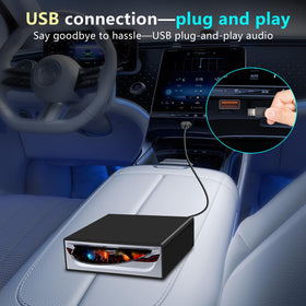 LSLYA player installed in car dashboard demonstrating in-car audio access
