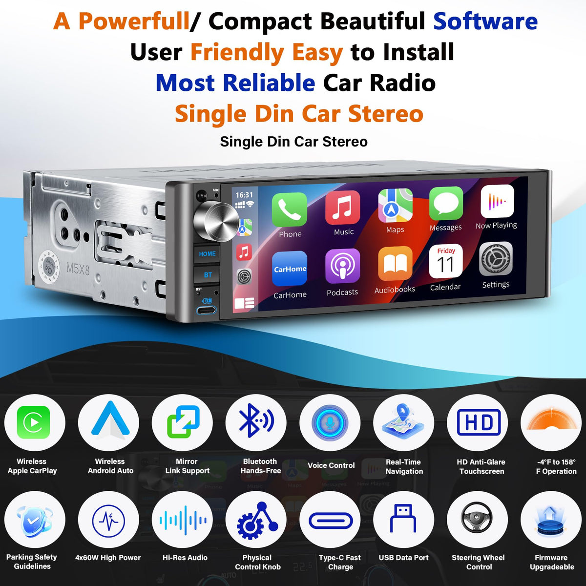 LSLYA wireless CarPlay and Android Auto for hands-free connectivity