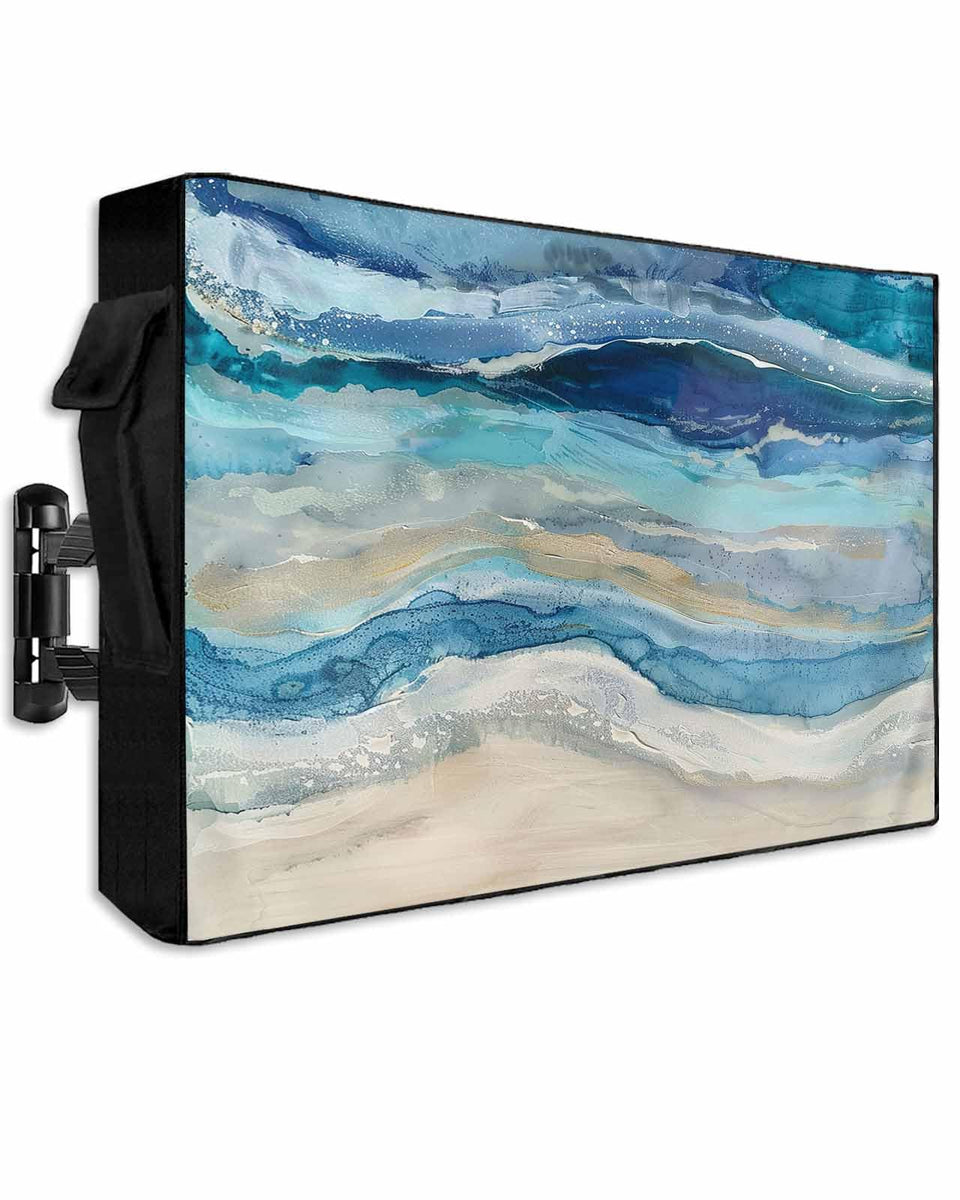 Lsrtoss Outdoor TV Cover 70-75 inch with zipper protects your TV from rain and dust.