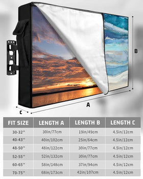 Lsrtoss outdoor TV cover roll-up front flap for quick viewing without full removal.