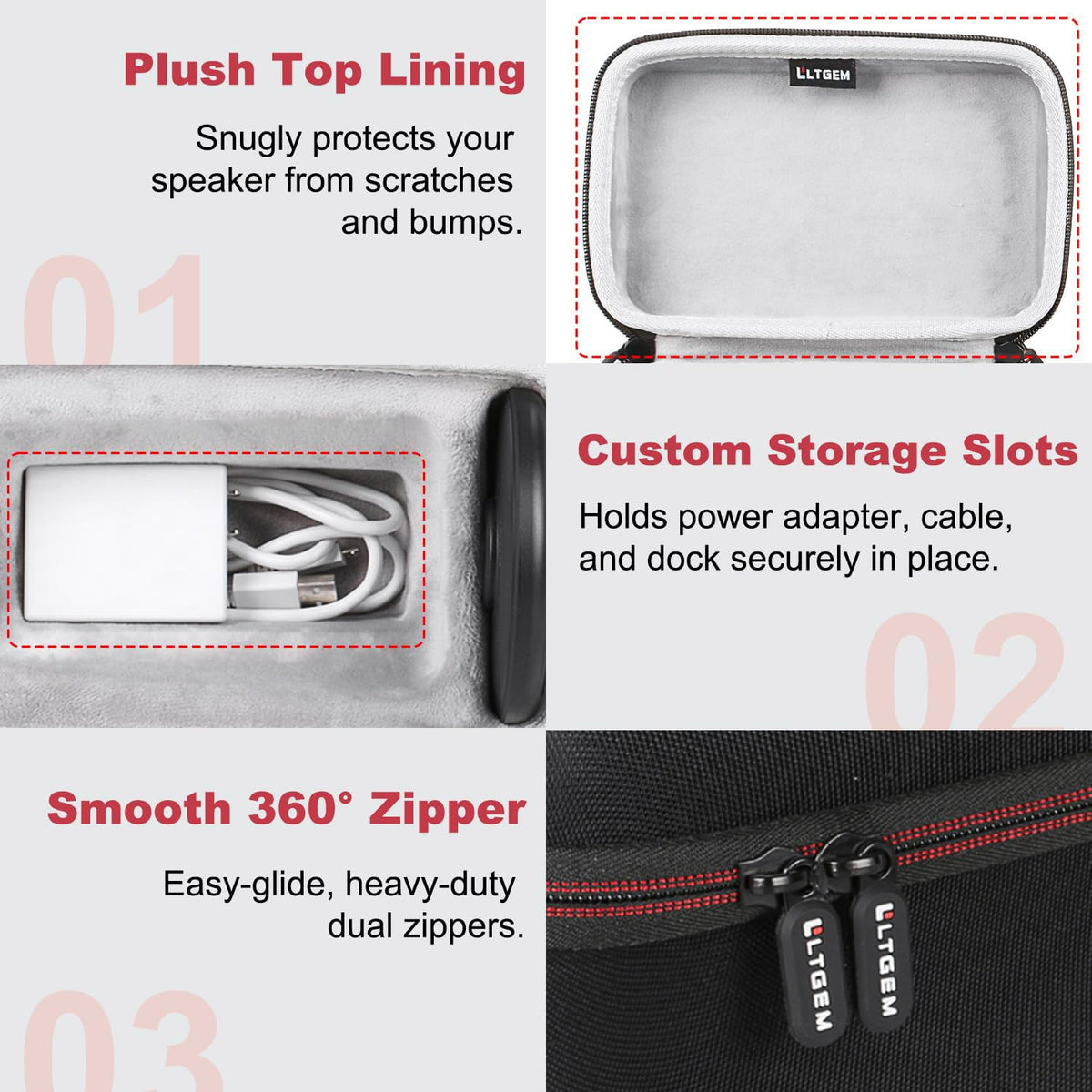 LTGEM Bose SoundLink Revolve hard-EVA shell shields against bumps and drops