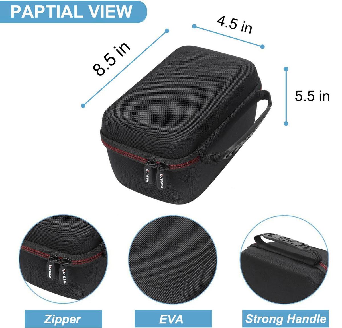 LTGEM Bose SoundLink Revolve inner-mesh-pocket keeps charger and cable organized