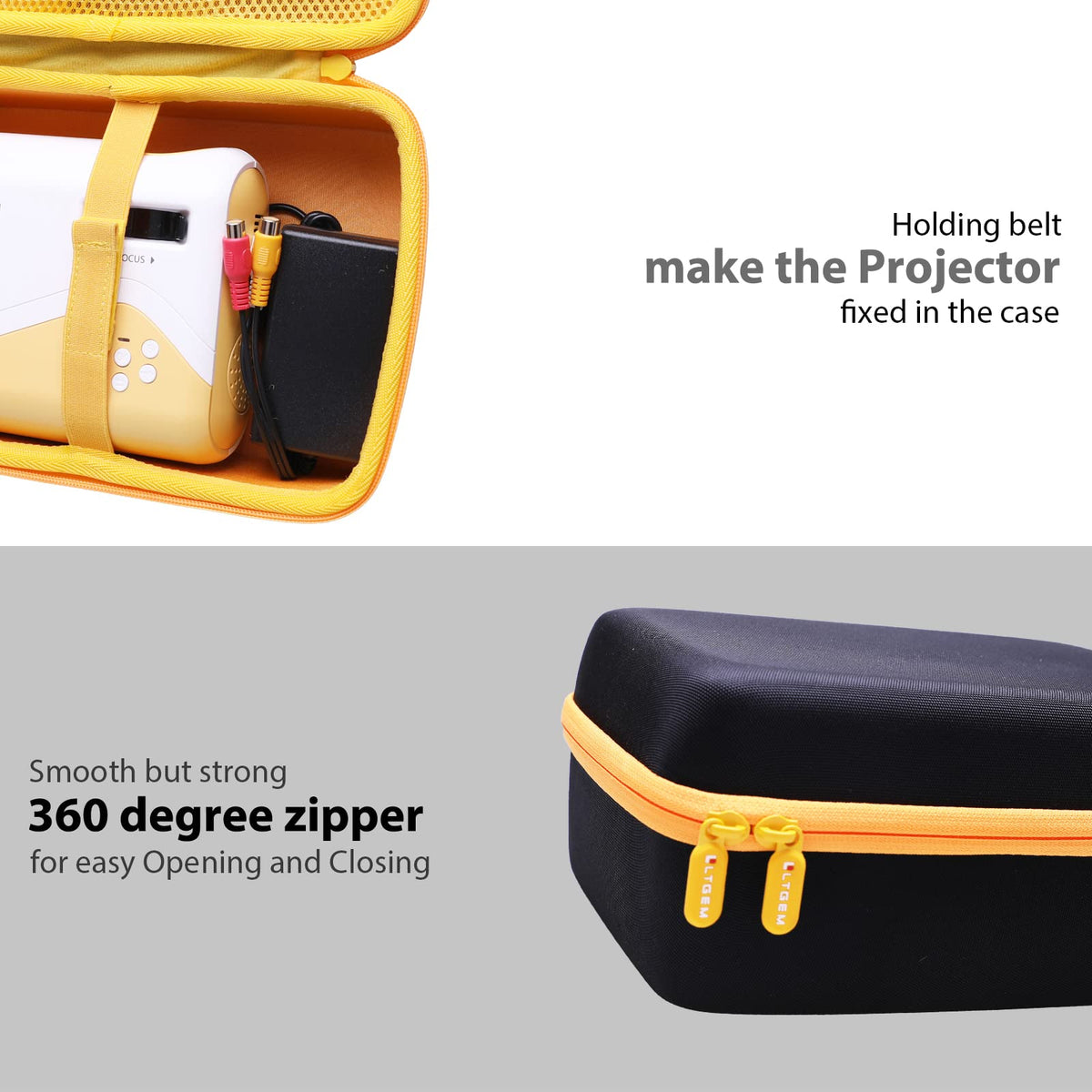 LTGEM case features a smooth 360-degree zipper for easy access.