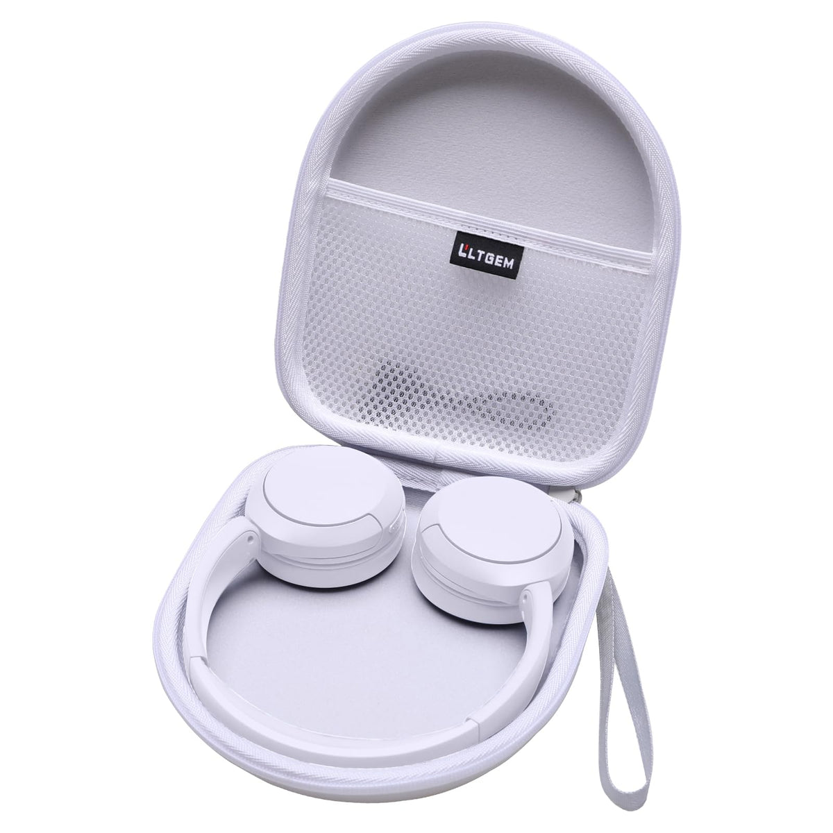 LTGEM exterior case silhouette with a sturdy shell protecting headphones on the go