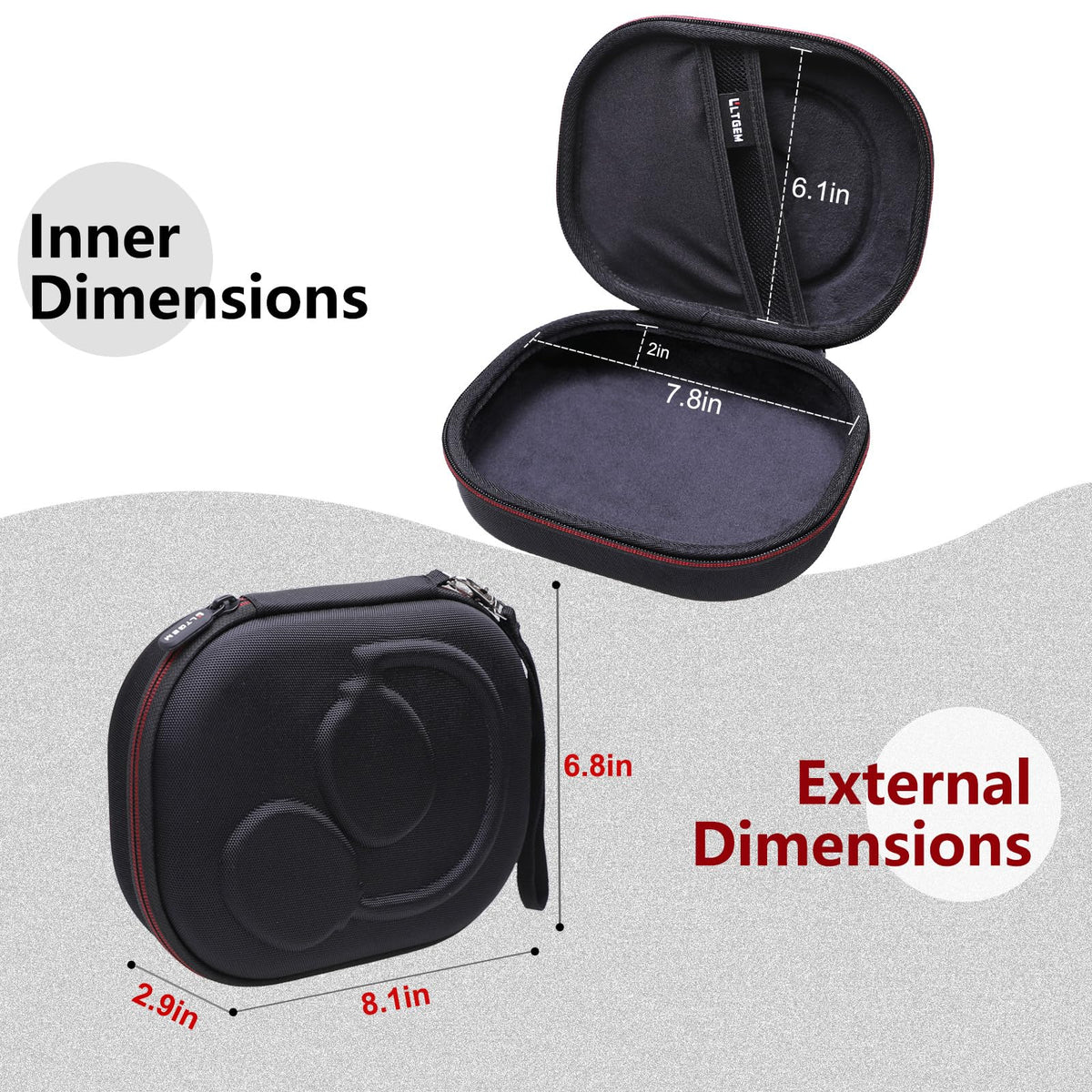 LTGEM case EVA material close-up illustrating shockproof protection.