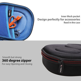 LTGEM JBL 520BT case inner pocket organizes cables and accessories.