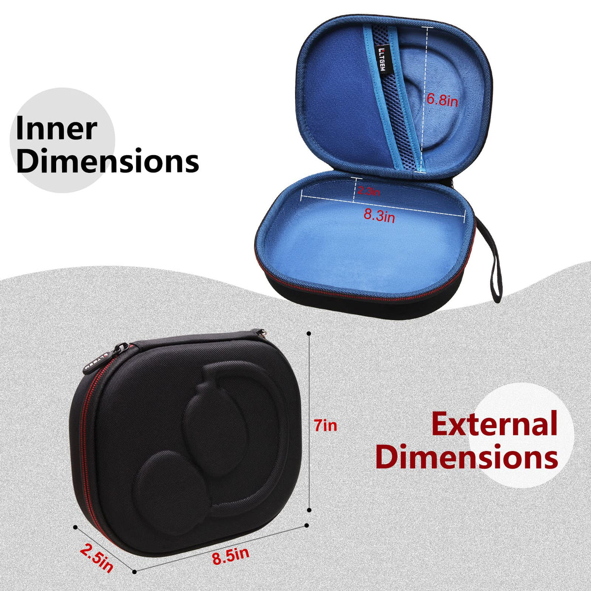 LTGEM JBL 780NC case outer view with semi-waterproof resilience.