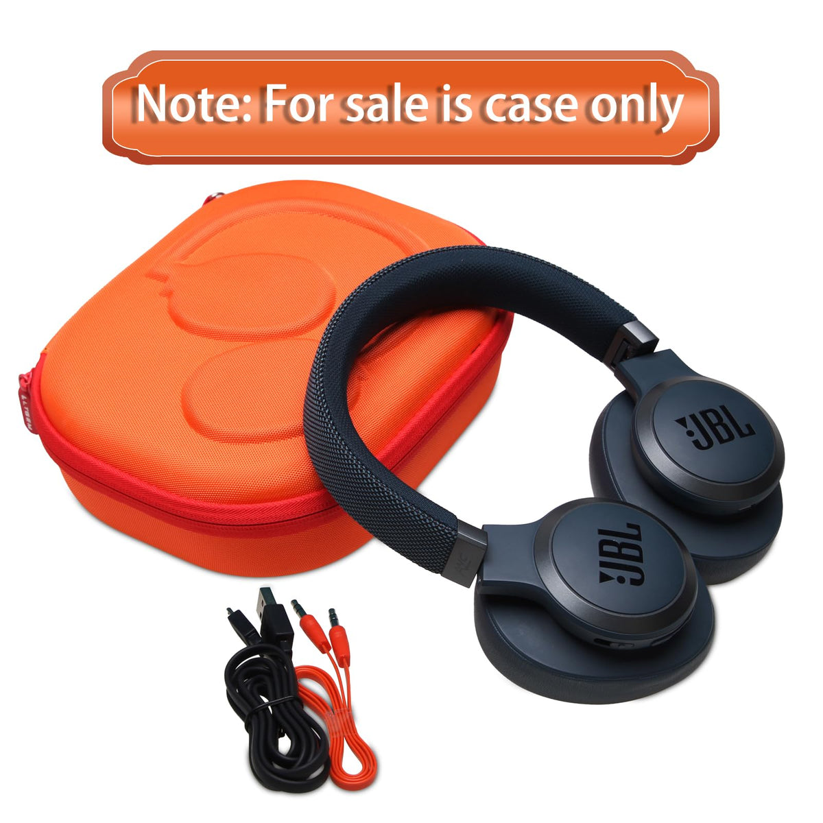LTGEM JBL Live 770NC orange compact case for easy packing.
