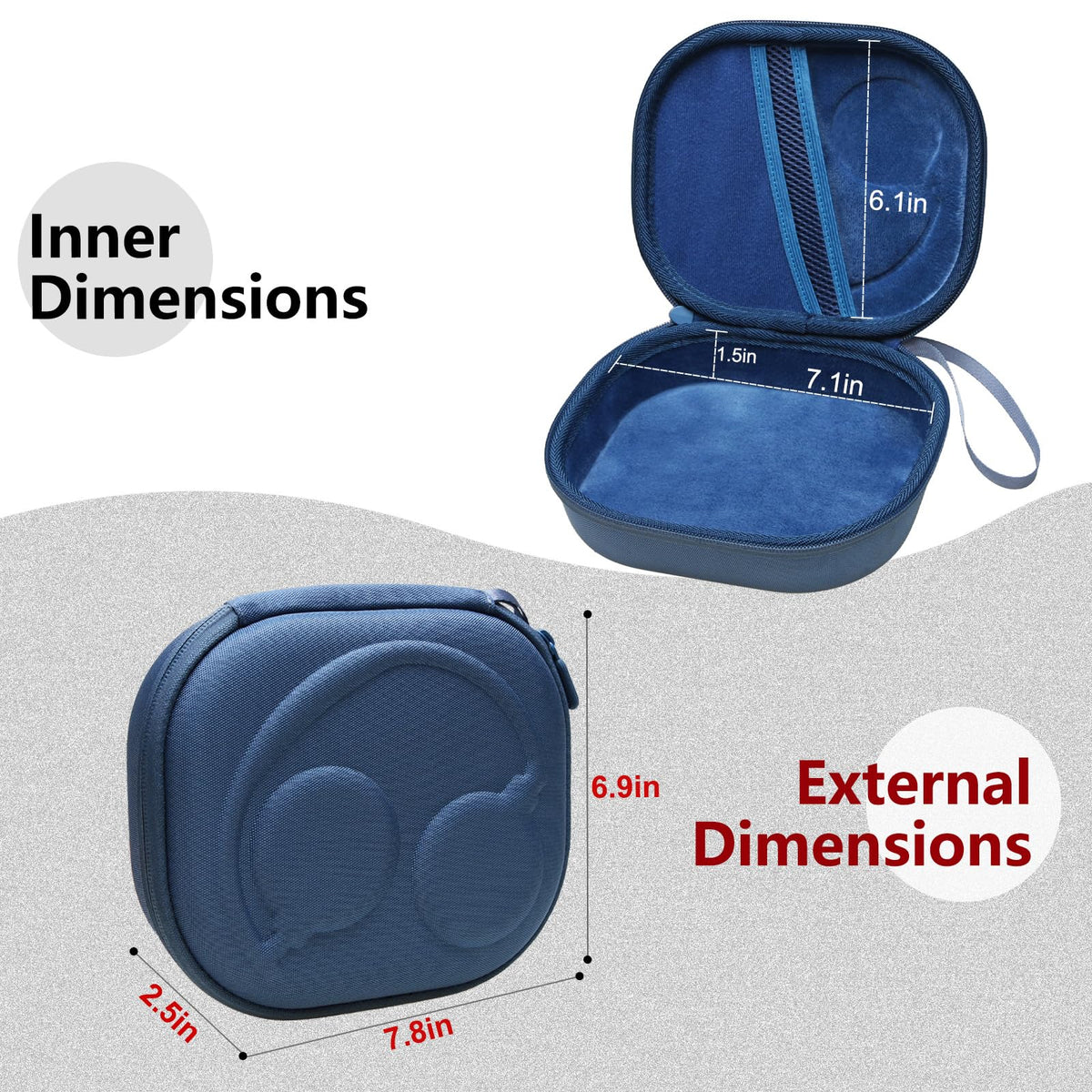 LTGEM case for JBL Tune 770NC, inside compartments keep accessories organized on trips.