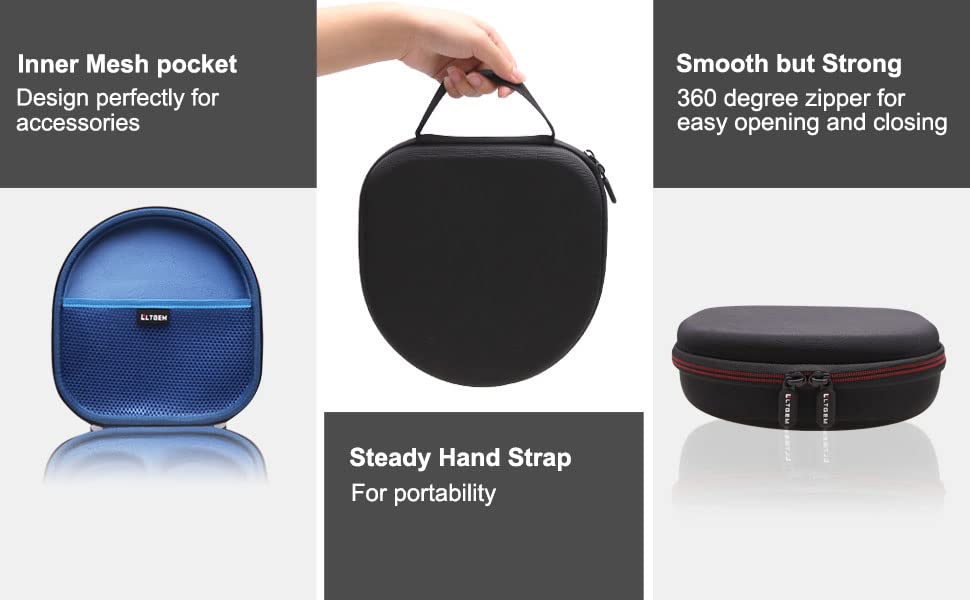 LTGEM case for Sony headphones keeps accessories organized with a secure inner pocket.
