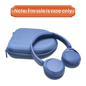 Blue LTGEM case accompanying Sony headphones for quick grab-and-go use