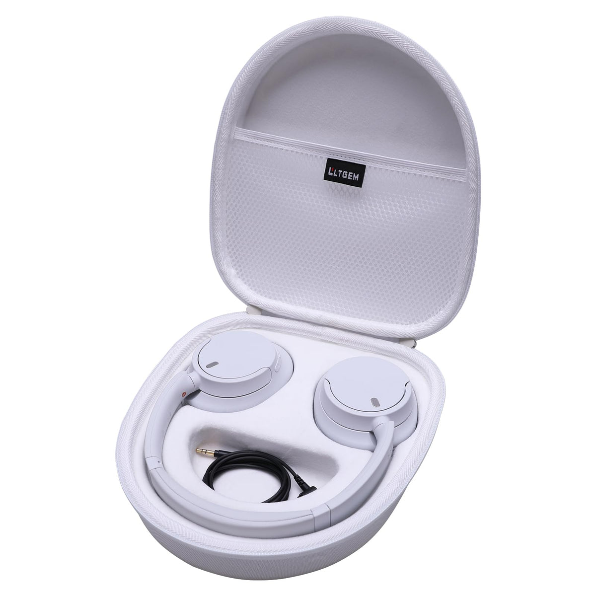 LTGEM case for Sony WH-CH720N shows outer dimensions for travel.