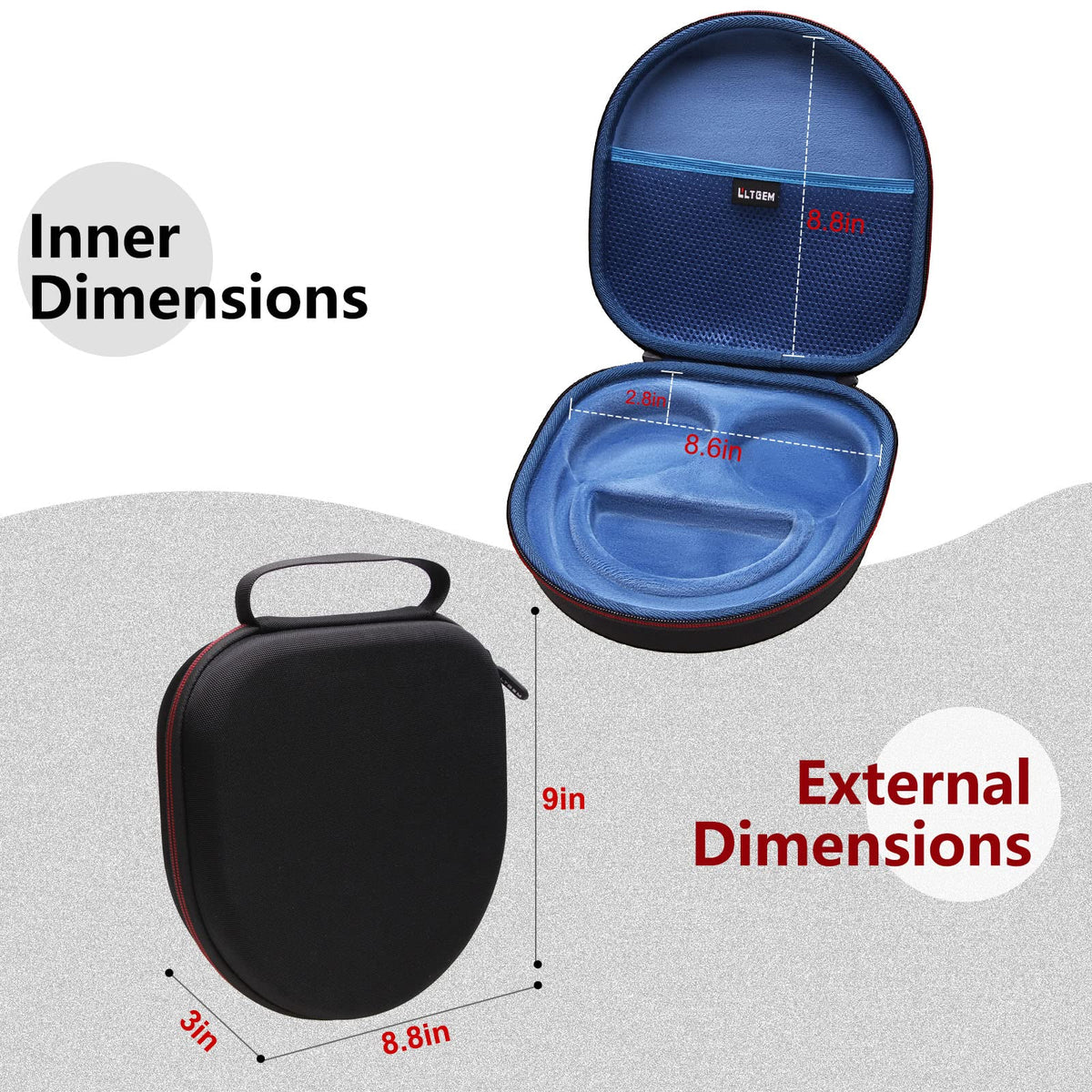 LTGEM case for Sony WH-CH710N durable shell guards against shocks during travel.