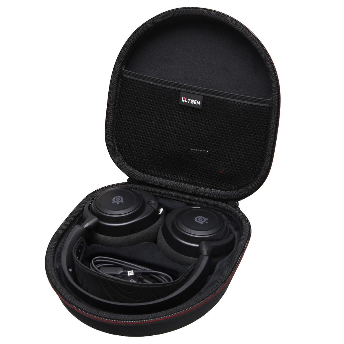 LTGEM case for SteelSeries Arctis Nova 7X, front view, travel-protective shell