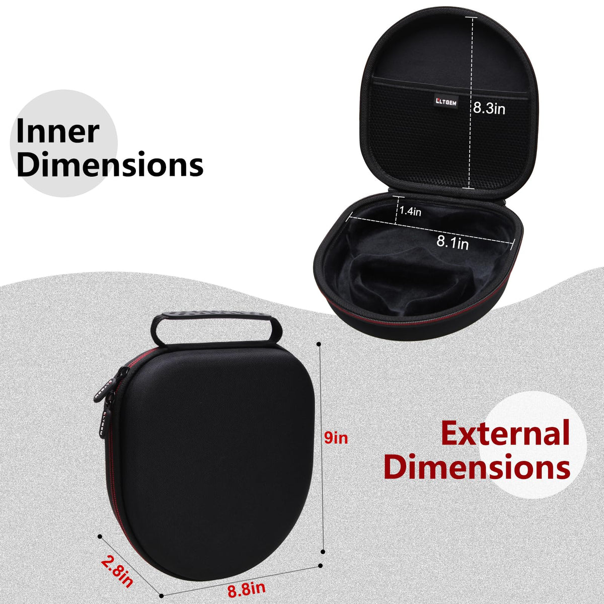 LTGEM case for Arctis Nova 7X, side profile, rugged protection on the go