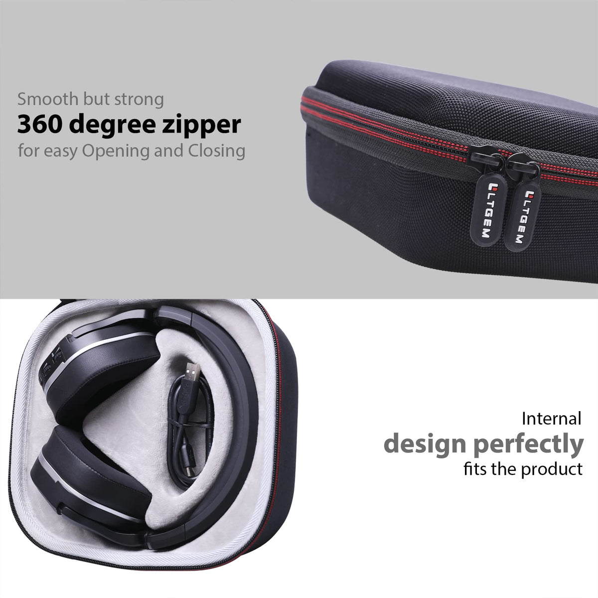 LTGEM semi-waterproof outer shell protects Turtle Beach Stealth headset during travel