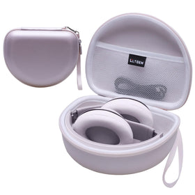 L LTGEM cloud pink headphone case keeps Beats Solo 4 accessories organized