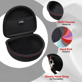 L LTGEM cloud pink headphone case secures Picun B8 headphones during transport