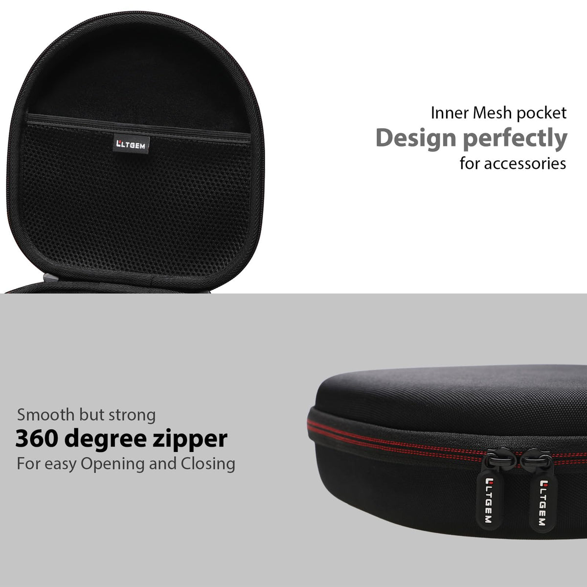 LTGEM protective case; headphones not included