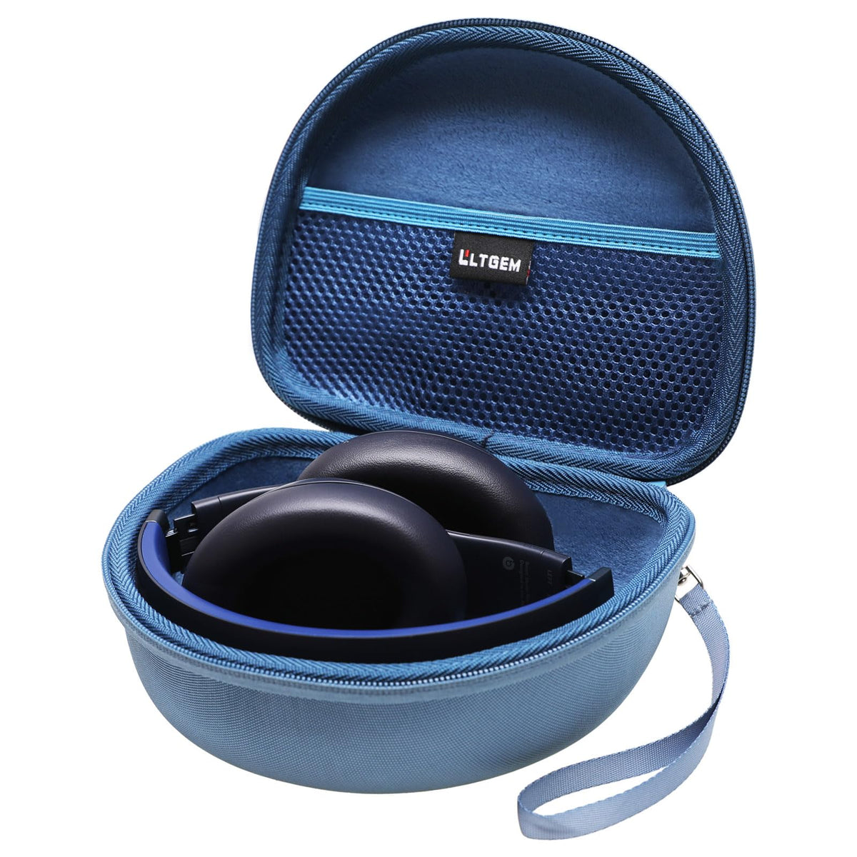 L LTGEM Beats Studio Pro blue case protects headphones during travel
