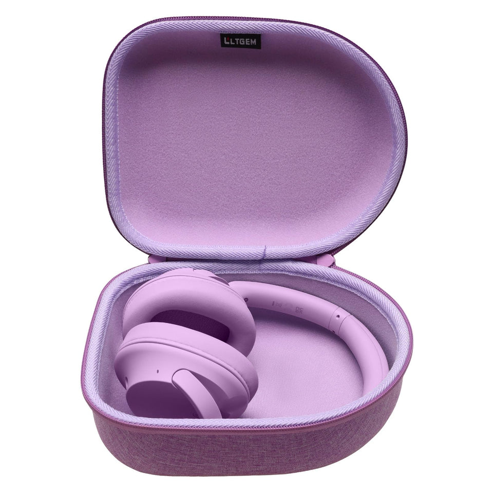 L LTGEM Headphone Case front view with protective shell for travel