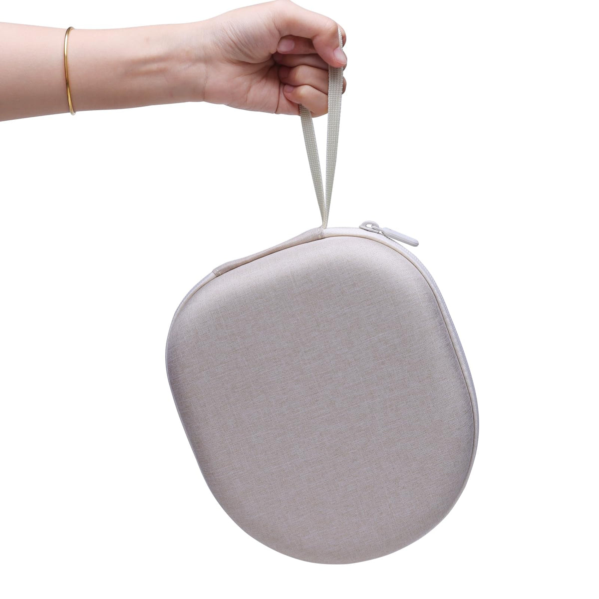 L LTGEM headphone case features a convenient hand strap for portability