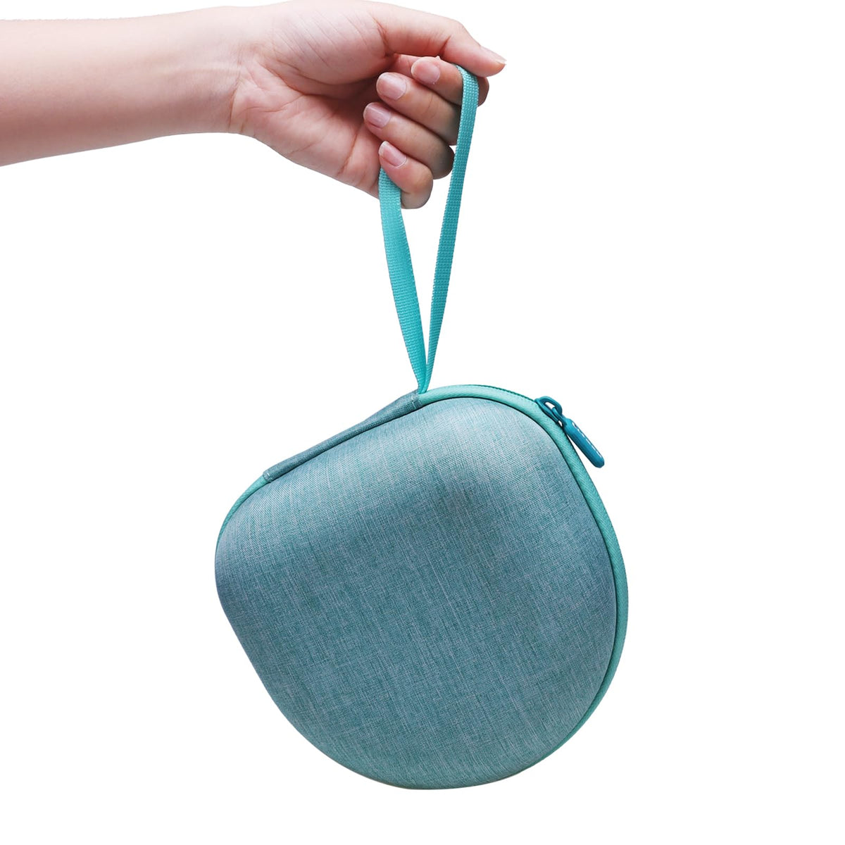 L LTGEM mint green inner mesh pocket holds cables and adapters.