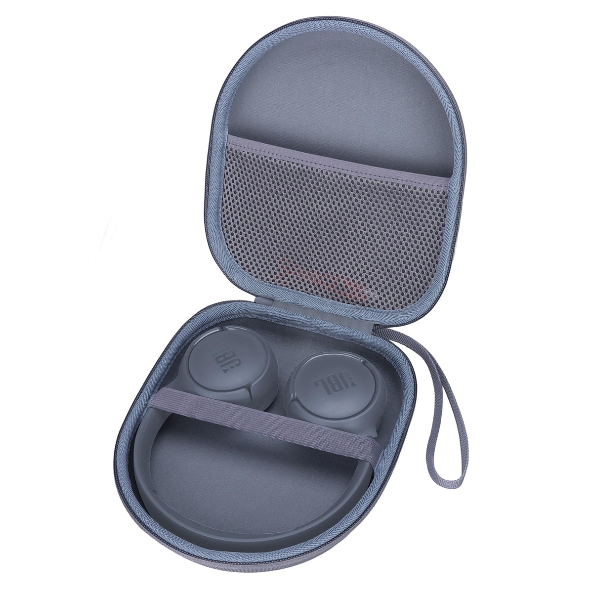 L LTGEM interior belt keeps headphones secure during travel.