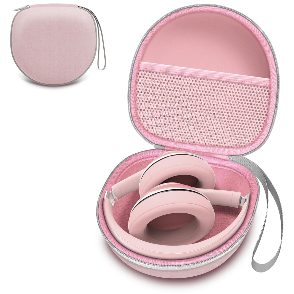 L LTGEM pink exterior case provides stylish protection for headphones.