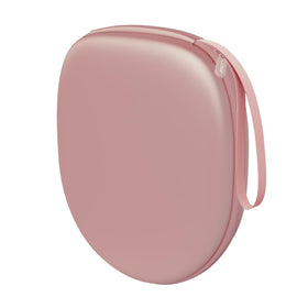 L LTGEM rose gold headphone case, front view for on-the-go protection.
