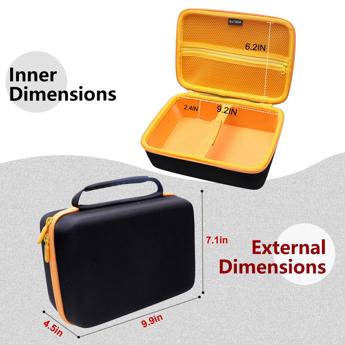 LTGEM inner mesh pocket organizes cables and accessories.