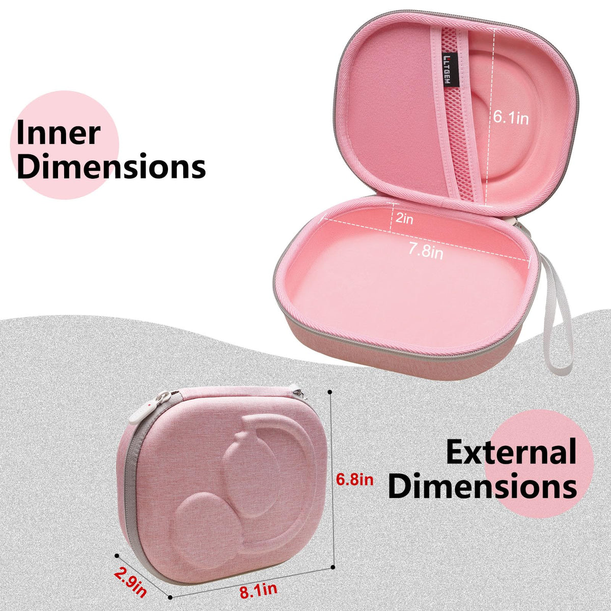 Hard-shell LTGEM case guards JBL headphones from bumps and drops.
