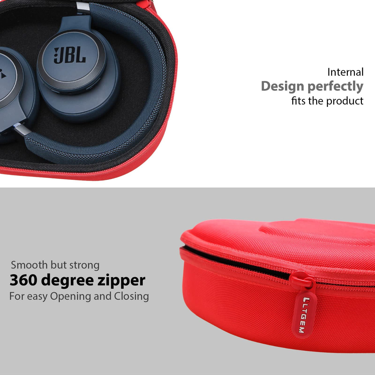 LTGEM JBL case interior mesh pocket stores accessories