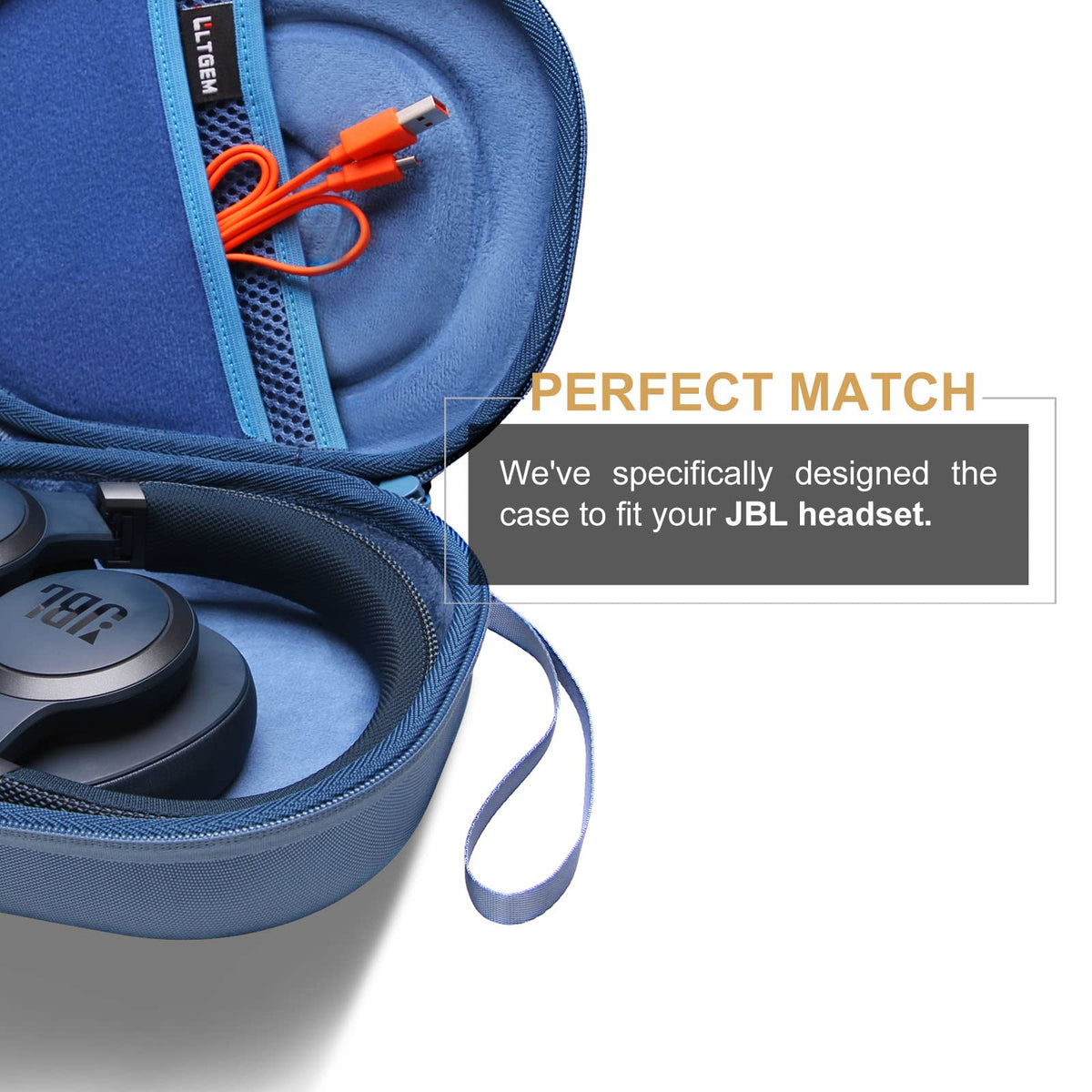 LTGEM JBL case inner pocket keeps accessories organized.