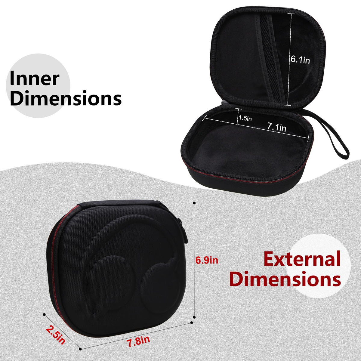 LTGEM JBL case interior mesh pocket keeps cables and small accessories organized.