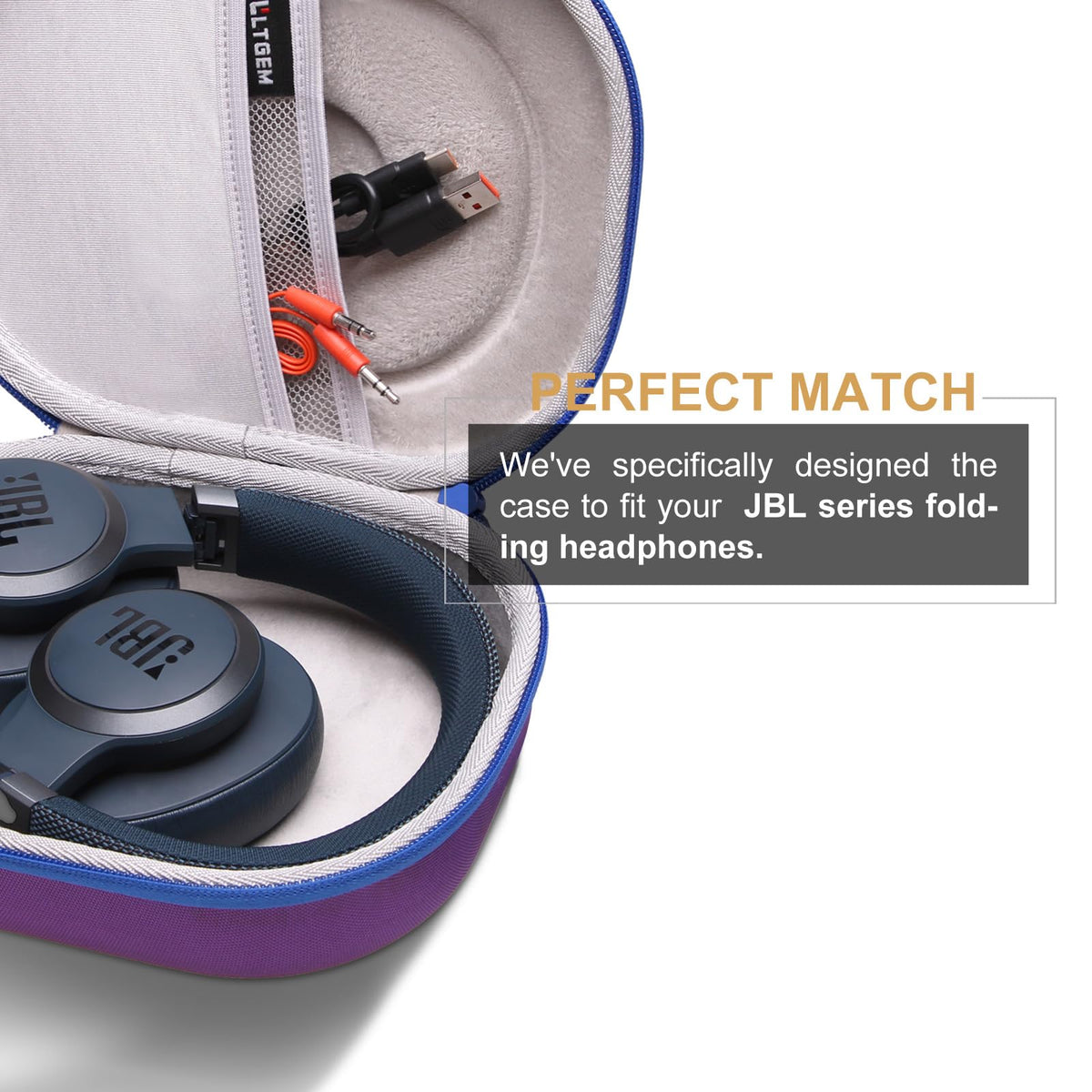 LTGEM JBL case interior mesh pocket stores accessories